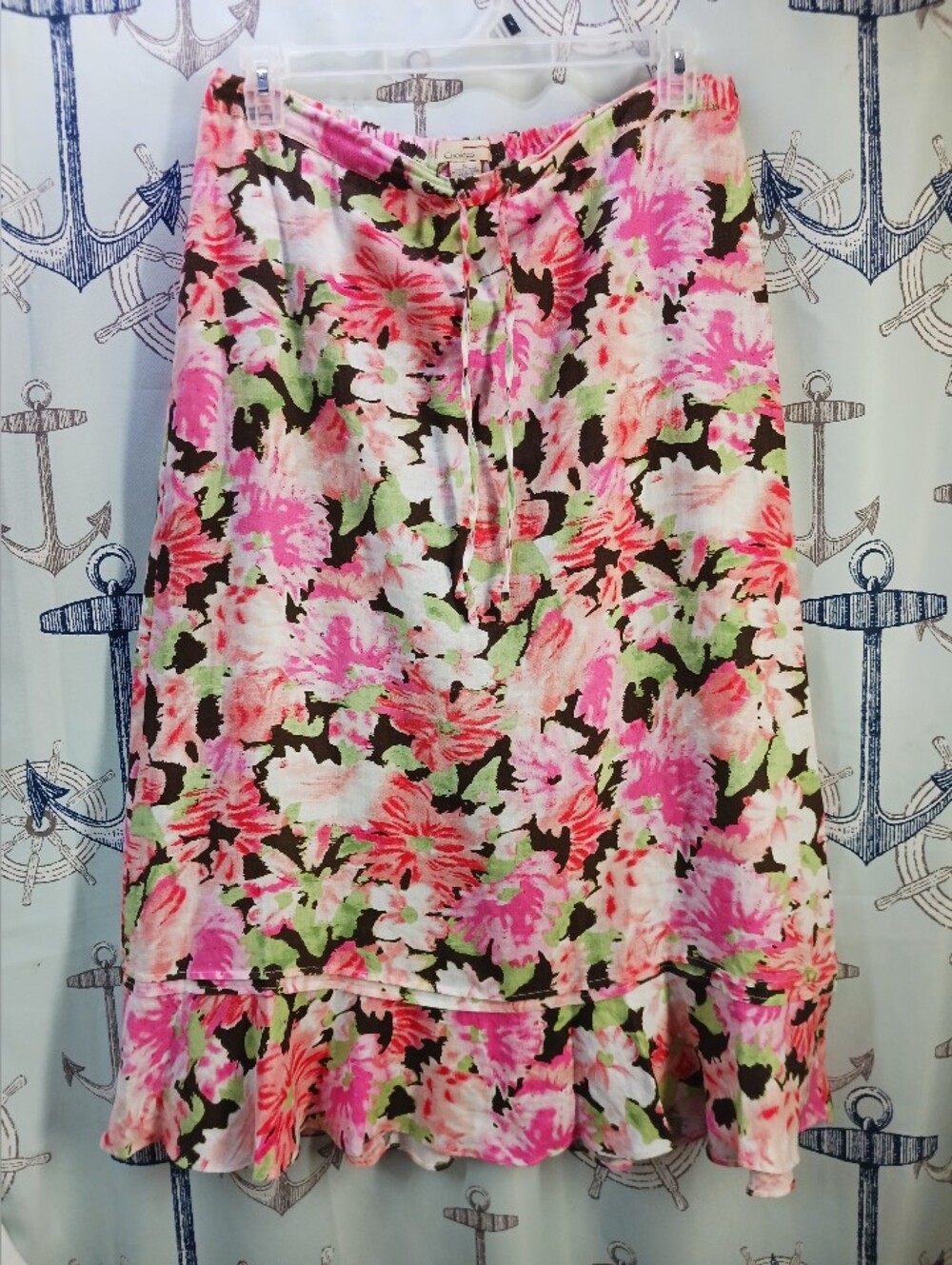 Choices 100% Linen Skirt / Size XL / Floral